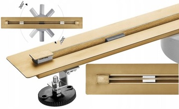 ODPŁYW LINIOWY 70 cm ZŁOTY SUPER SLIM 4mm OBROT
