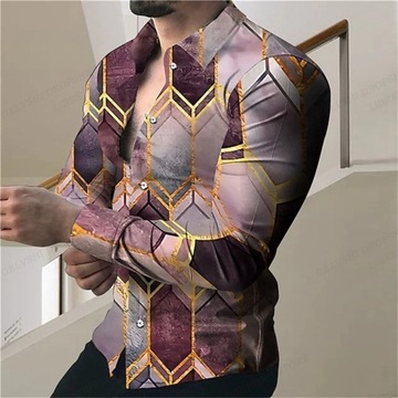 Koszula Męska Streetwear koszule męskie modna z dł