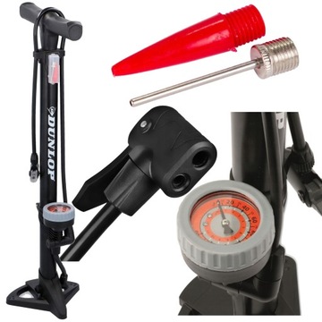 POMPKA PRESTA ROWEROWA PIŁKI SAMOCHODOWA PODŁOGOWA DUNLOP 11 BAR MANOMETR