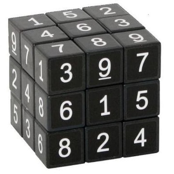 KOSTKA SUDOKU ŁAMIGŁÓWKA UKŁADANKA GRA LOGICZNA Z CYFRAMI NA PREZENT