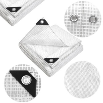 PLANDEKA 5x8 100g PRZEŹROCZYSTA ZBROJONA BIAŁA UV+ OGRODOWA NA ROŚLINY