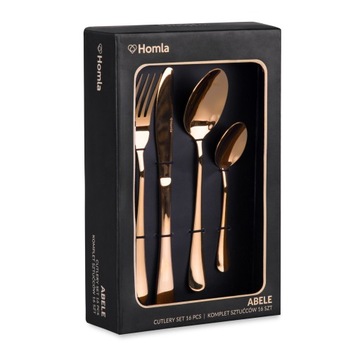 Золотые столовые приборы SET 4 SET ABELE 16 предметов HOMLA
