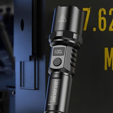 МОЩНЫЙ СВЕТОДИОДНЫЙ ФОНАРЬ С ЖК-ДИСПЛЕЕМ ZOOM, ПЕРЕЗАРЯЖАЕМЫЙ USB C SURVIVAL