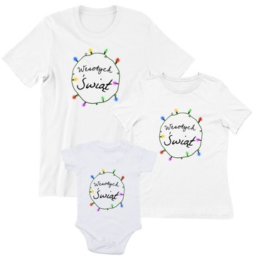 KOSZULKI RODZINNE KOMPLET NA ŚWIĘTA MAMA TATA SYN