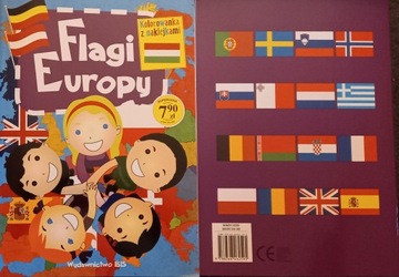 FLAGI EUROPY , KOLOROWANKA , NAKLEJKI