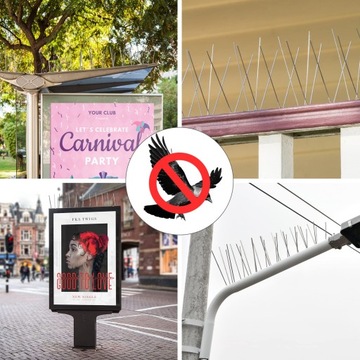 10x 50 см металлических шипов для голубей для птиц, плотных против нержавеющих птиц