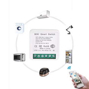 Релейная розетка WiFi-переключателя TUYA Smart 16A