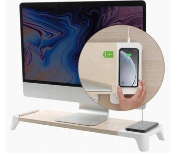 POUT Eyes6 - Podstawka pod monitor z szybką ładowarką