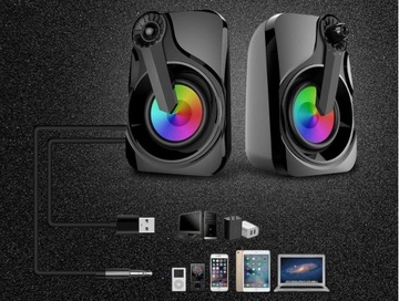 КОМПЬЮТЕРНЫЕ ДИНАМИКИ HEANTTV 2x3 Вт LED RGB USB
