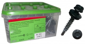WKRĘTY FARMERSKIE 4,8x35mm RAL 7016 FARMERY ESSVE 250szt