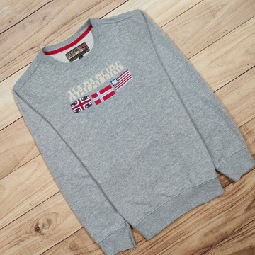 NAPAPIJRI Bluza Crew Neck Szara Damska Logo r. XL