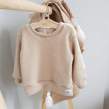 sweterek dla dziecka wysoka jakość beż handmade 86