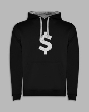 BLUZA Z KAPTUREM - DOLAR Czarny XXL