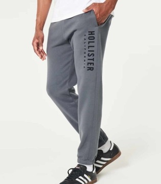 Hollister spodnie dresowe męskie Jogger Skinny 2-pack szare/czarne rozmiarM