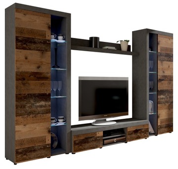 RUMI XL секция, ДУБ ЛЕФКАС + ГРАФИТ, 5 цветов