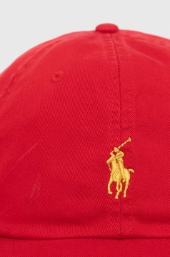 Polo Ralph Lauren czapka z daszkiem bawełniana kolor czerwony gładka 710892