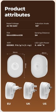 НОЧНИК Tuya SMART RGB С ДАТЧИКОМ ДВИЖЕНИЯ