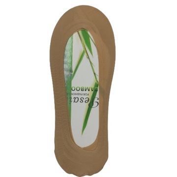 Stopki damskie balerinki z silikonem dookoła Bamboo gładkie 39-42 Beżowy
