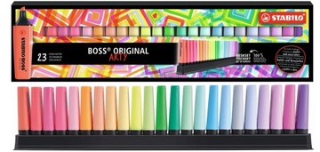 Zakreślacz STABILO BOSS ARTY etui 15 + 8 23 kolory na podstawce