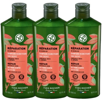 3x Szampon do włosów odbudowujący z olejkiem jojoba BIO YVES ROCHER 300ml
