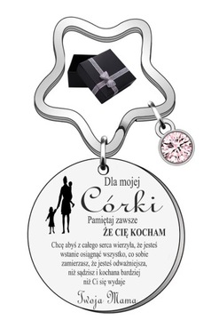BRELOK DLA CÓRKI OD MAMY GIFT KRYSZTAŁEK PUDEŁKO GRATIS PREZENT GRAWER G132