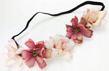 WIANEK OPASKA KWIATY WSTĄŻKA na WIECZÓR PANIEŃSKI