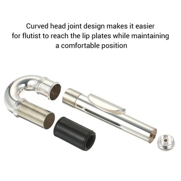 Nickel-Plated Flute Curved Head Joint Musical