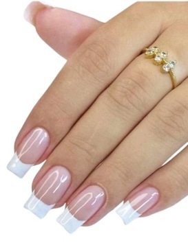 Paznokcie PRESS ON NAILS TIPSY 24 KWADRATY french klasyczny