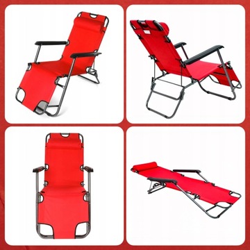 Шезлонг Viceberg, красный пластик