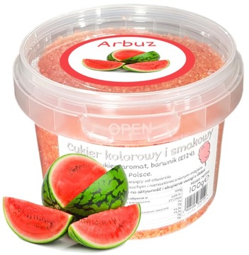 Cukier Do Waty Cukrowej Arbuz 100g kolorowy wiadro