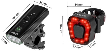 LAMPKA ROWEROWA PRZEDNIA 3xLED USB-C + OŚWIETLENIE ROWEROWE TYLNE PRO VAYOX
