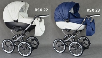 КЛАССИЧЕСКАЯ ДЕТСКАЯ КОЛЯСКА 2В1 РЕТРО КОЖА + адаптеры Maxi Cosi Cybex