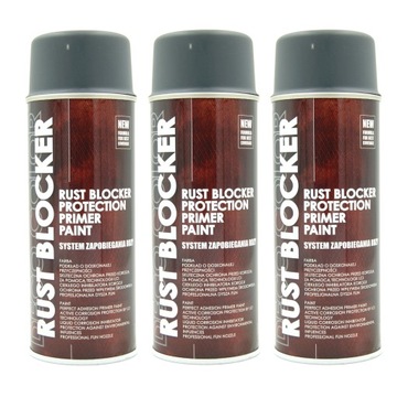 FARBA NA RDZĘ RUST BLOCKER SZARA 3x400ml