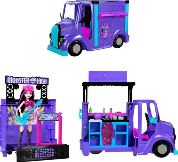 FOOD TRUCK MONSTER HIGH MUZYCZNY POJAZD + LALKA DRACULARA