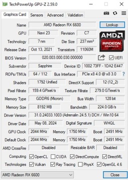 Видеокарта SAPPHIRE RX 6600 Pulse GPRO x060 8 ГБ