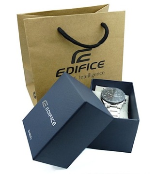 Szary klasyczny zegarek męski na bransolecie Casio Edifice EFV-540DC GRAWER