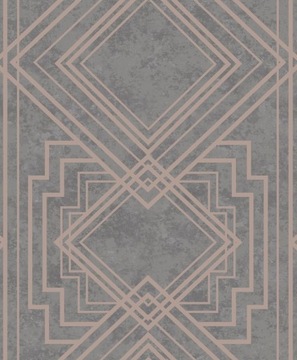 MODNA SZARA TAPETA GEOMETRYCZNA W STYLU ART DECO