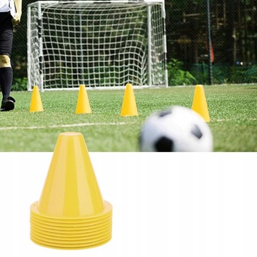 10 SZT PACHOŁKI TRENINGOWE STOŻKI SPORTOWE PIŁKARSKIE DO PIŁKI NOŻNEJ 8 CM