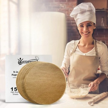 Бумага для выпечки круглая для форм для тортов и фритюрниц, 150 шт, 22,9 см