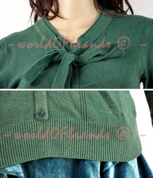 RCC Sweter ŻABOT MORSKA ZIELEŃ kokardka vintage M