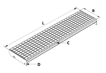 МЕТАЛЛИЧЕСКИЙ ПРОСТУПЬ ЛЕСТНИЦЫ WEMA 1000 X 270