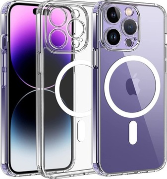 Etui do iPhone 14 PRO do MagSafe Ochrona Aparatu Wzmacniane 360° Szkło