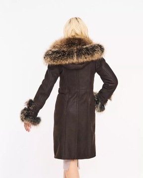 Karen damski kożuch naturalny płaszcz na zimę 6XL