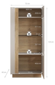 Мебель ARCO для гостиной со СКАМЬЕЙ и комодом с витриной + LED