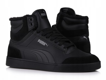 Buty sneakersy wysokie na zimę Puma Shuffle 387609 01 OCIEPLANE FUTERKO MIŚ