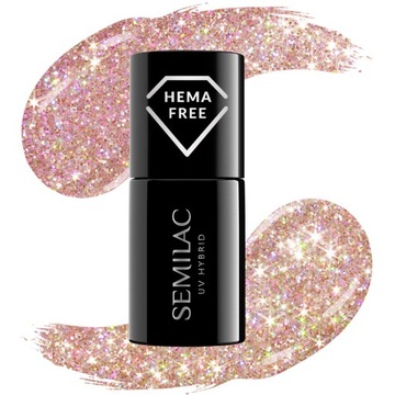 SEMILAC Color 243 Sea Star Lakier Hybrydowy 7ml z drobinkami brokatu SEOL