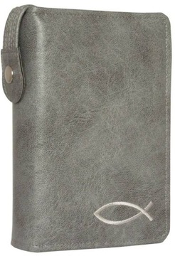 Etui na Biblię Tysiąclecia 12x18 szare haft