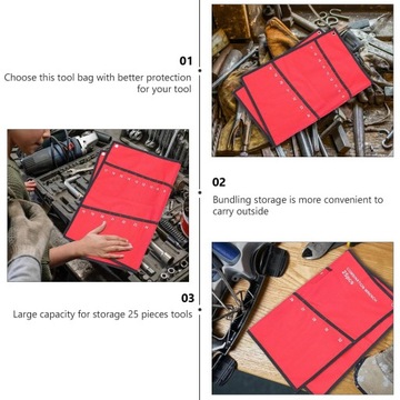 Сумка для ключей. Простота в использовании. Прочный сворачивающийся органайзер для сумок для инструментов. 25 карманов