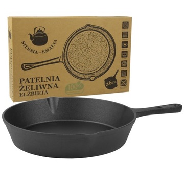 Patelnia żeliwna ELŻBIETA 26cm INDUKCJA OGNISKO GRILL GAZ