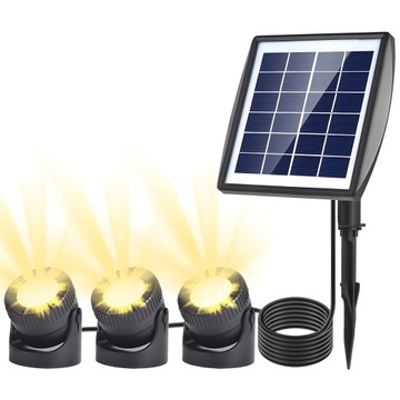 REFLEKTORY SOLARNE LED SŁONECZNE PODWODNE ŚWIATŁO -CIEPŁY BIAŁY